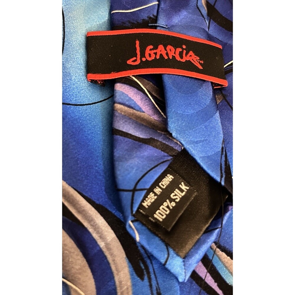 J Garcia Clockworks Blue Abstract Silk Tie Easter Spring Wedding Collectors Art - Picture 9 of 10